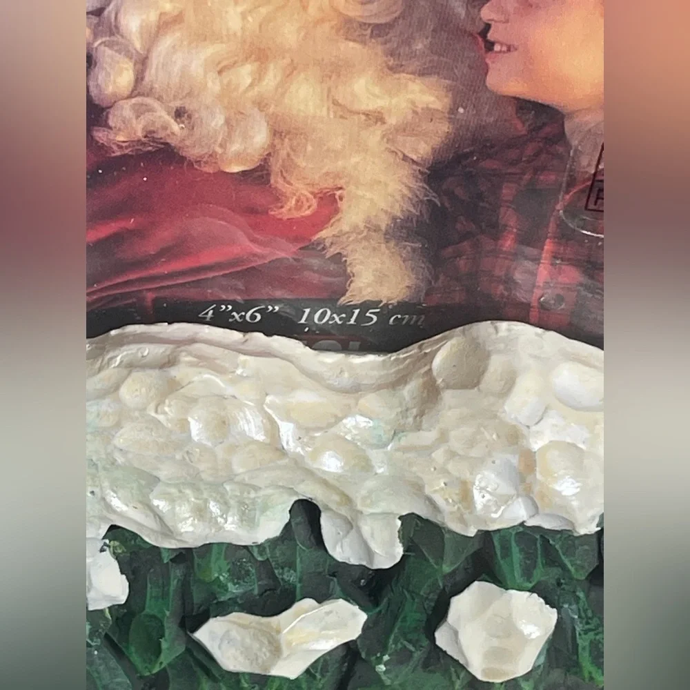Vintage FIGI Flying Angel Christmas Photo Frame 4x6 Hand Painted 2000